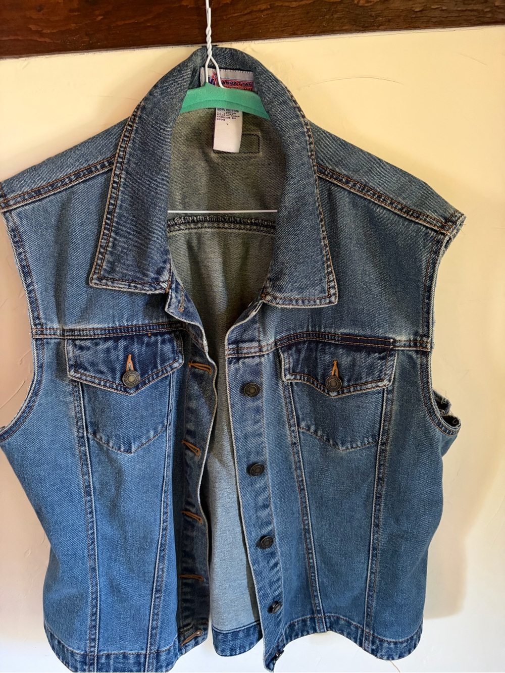 Vintage Cotton Sleeveless Denim Vest